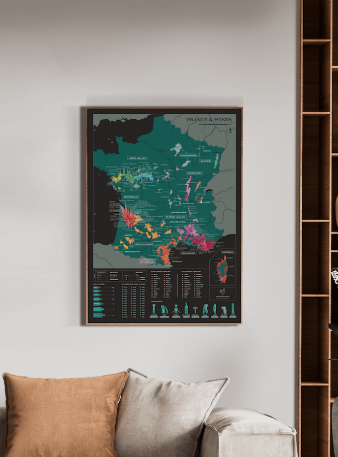 Mapa de vinos para rascar - Francia
