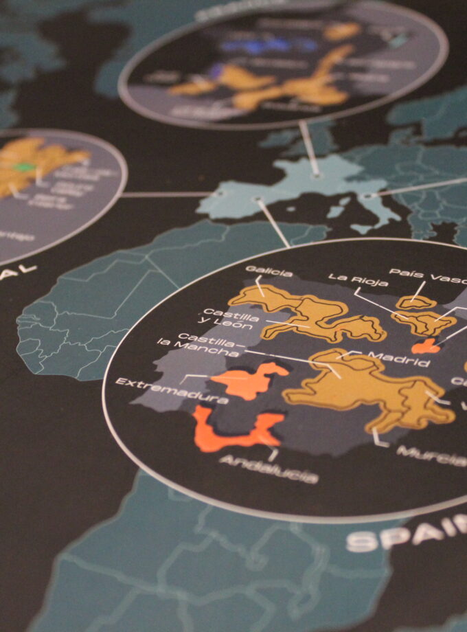 Mapa de vinos para rascar - Mundial