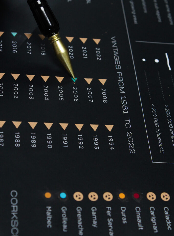Mapa de vinos para rascar - Francia